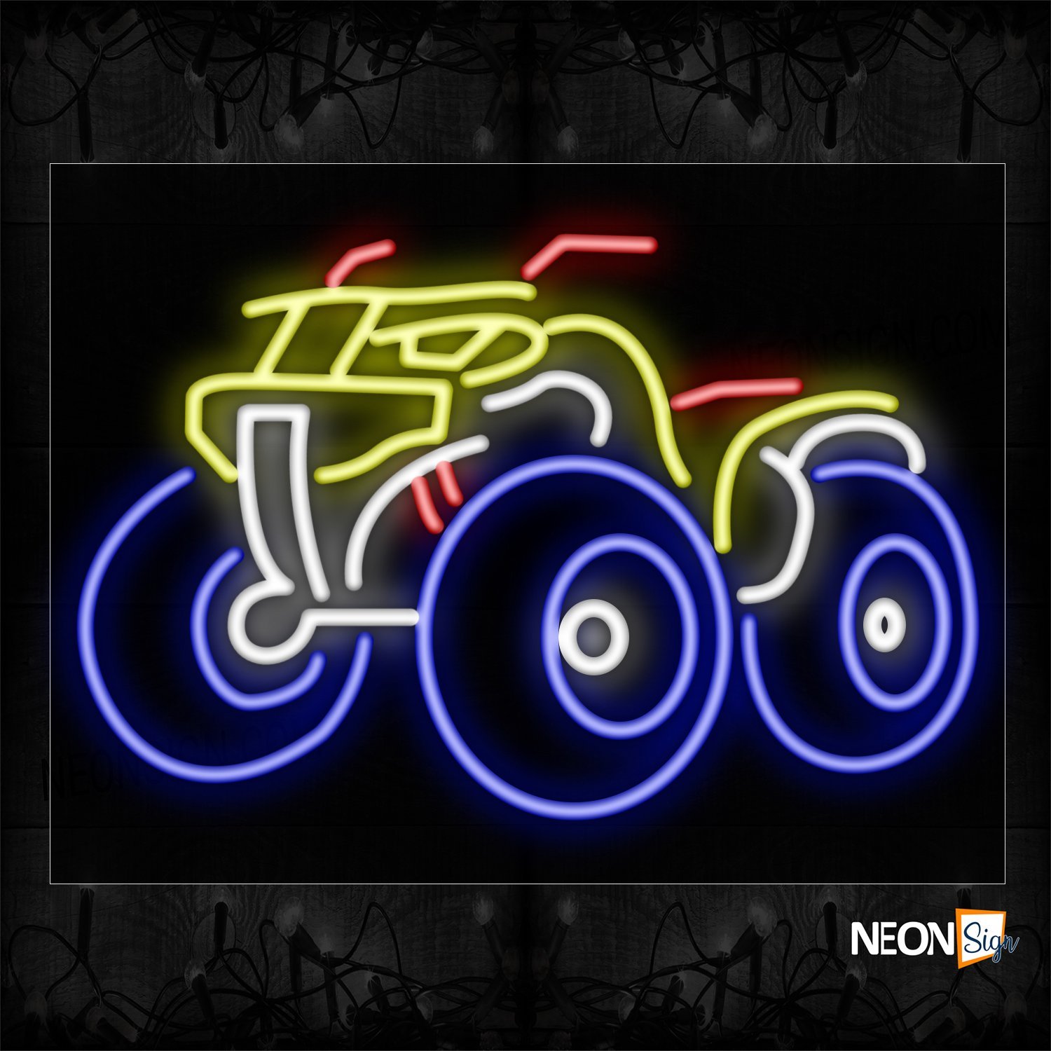 Image of 11243 Atv Motorcycle_24x31 Black Backing