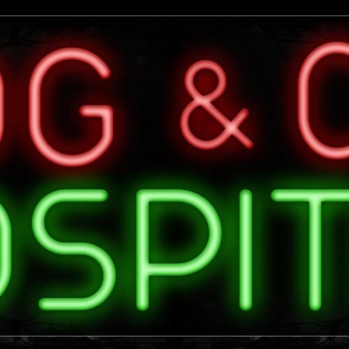 Image of 11382 Dog & Cat Hospital Neon Sign_13x32 Black Backing