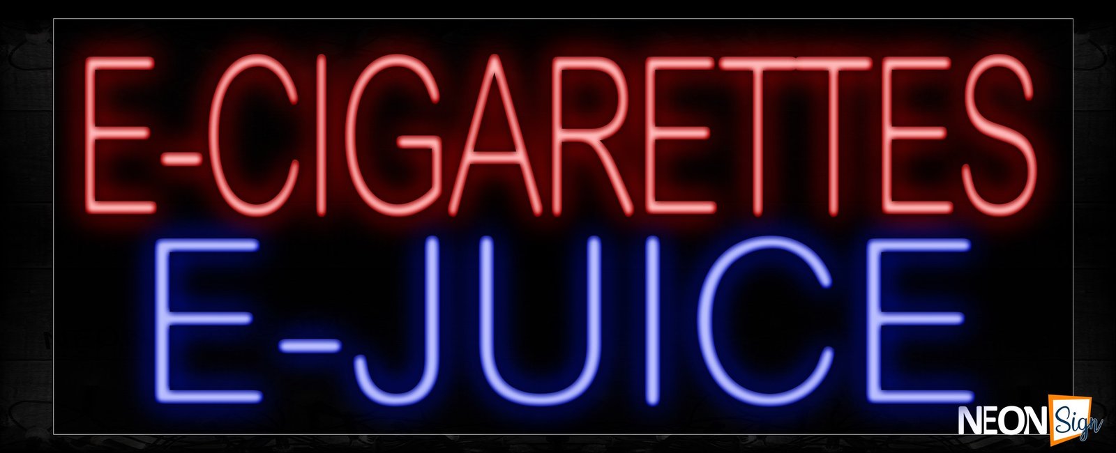 Image of 11386 E-Cigarettes E-Juice Neon Sign_13x32 Black Backing