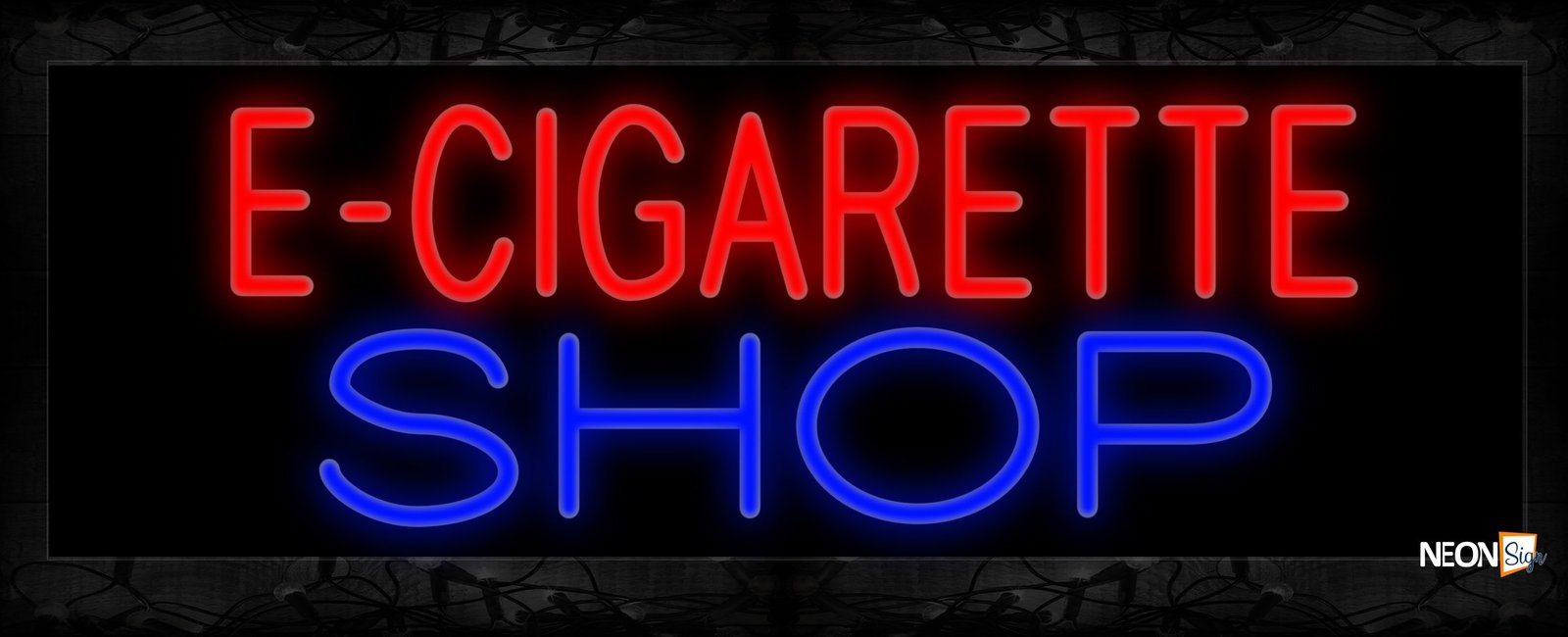 Image of 11388 E-Cigarette Shop Neon Sign 13x32 Black Backing