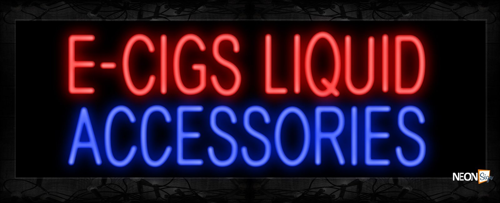 Image of 11392 E-Cigs Liquid Accessories Neon Sign 13x32 Black Backing