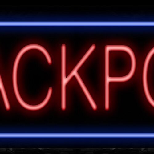 Image of 11431 Jackpot with border Neon Sign_13x32 Black Backing