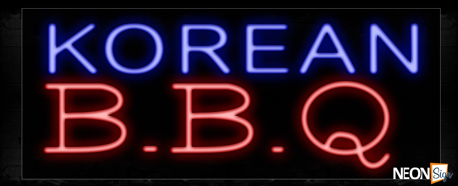 Image of 11432 Korean B.B.Q Neon Sign_13x32 Black Backing