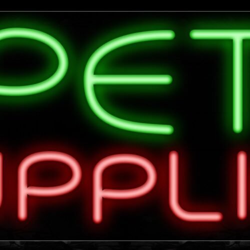 Image of 11460 Pet Supplies With Simple All Caps Text Traditional Neon_13x32 Black Backing