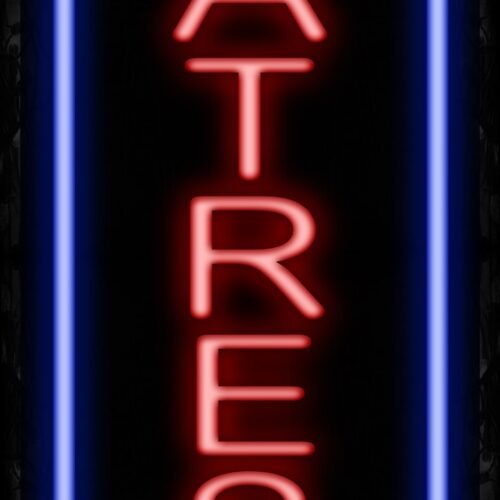 Image of 11590 Mattress in red with blue border Neon Sign_32 x12 Black Backing