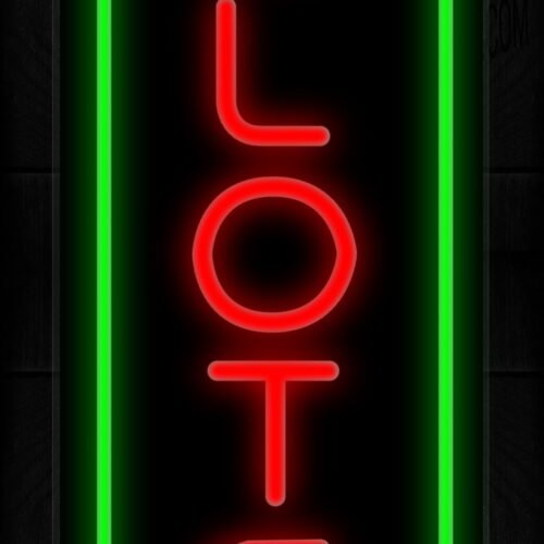 Image of 11622 Slots with border Neon Sign 13x32 Black Backing
