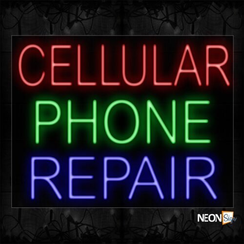Image of 11673 Cellular Phone Repair Neon Signs_24x31 Black Backing