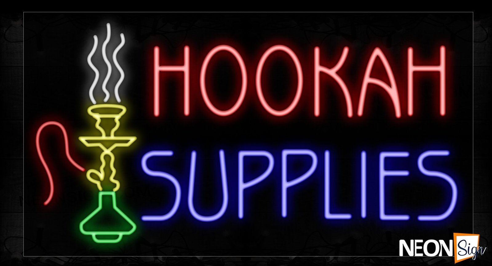 Image of 11730 Hookah Supplies With Logo Neon Signs_20x37 Black Backing