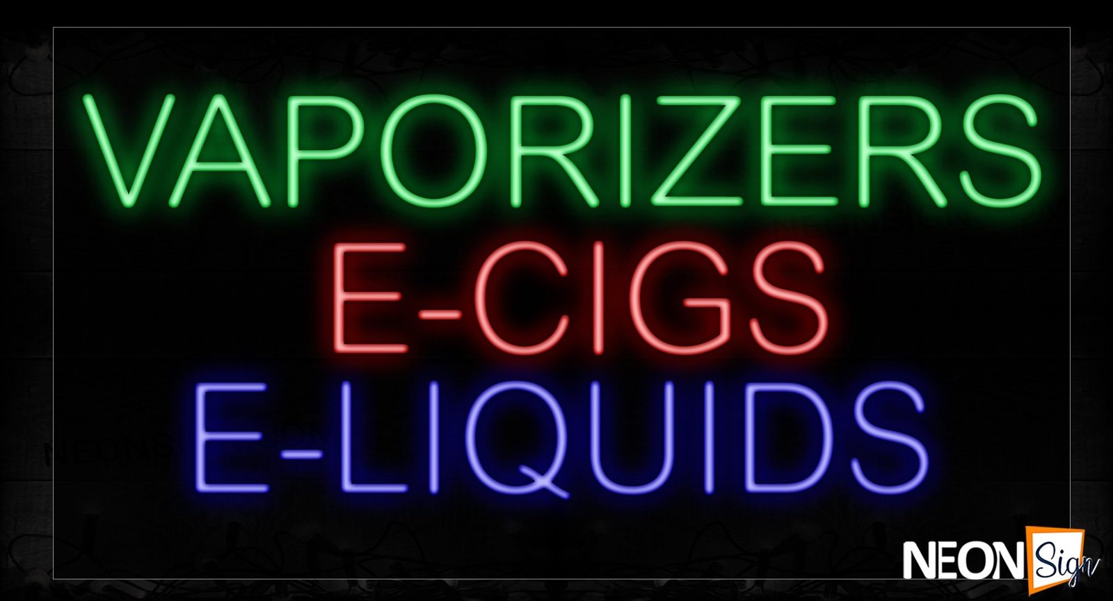 Image of 11794 Vaporizers E-Cigs E-Liquids Neon Signs_20x37 Black Backing