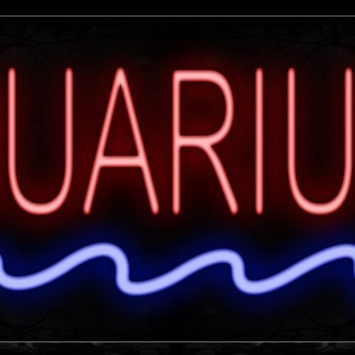 Image of 12005 Aquariums With Blue Waves Neon Sign_10x24 Black Backing
