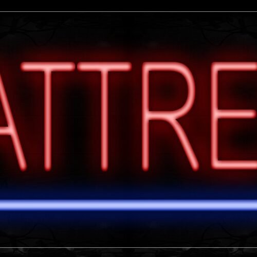 Image of 12099 Mattress In Red Neon Signs_10x24 Black Backing