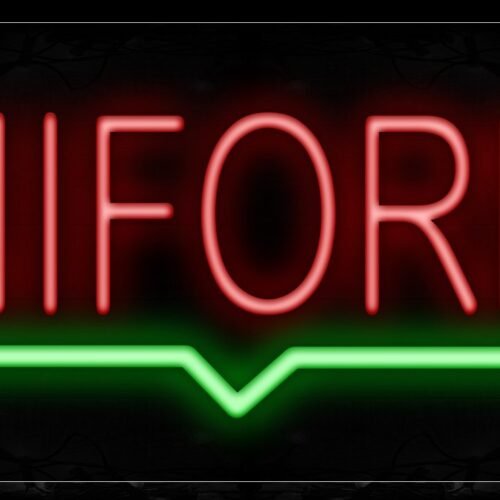 Image of 12182 Uniform With Wave Line Border Led Bulb Sign_10x24 Black Backing