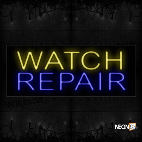 Image of 12187 Watch Repair Neon Signs_10x24 Black Backing