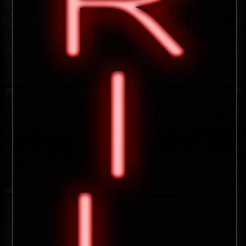 Image of 12239 Grill Vertical Red Text Traditional Neon_8x24 Black Backing