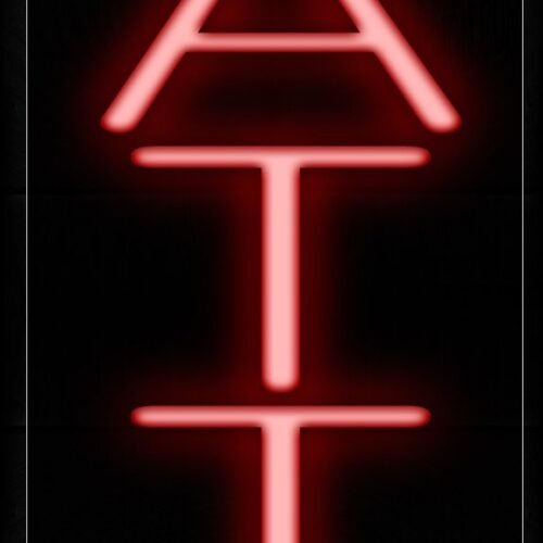 Image of 12348 Latte In Red (Vertical) Neon Signs_8x24 Black Backing