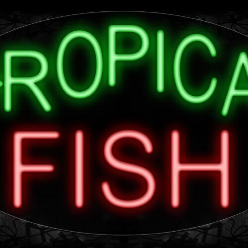 Image of 14205 Tropical Fish Neon Sign_17x30 Contoured Black Backing