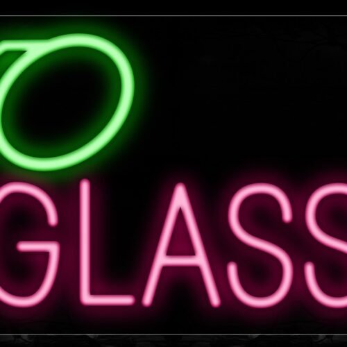 Image of 10066 Glasses with eyeglass logo Neon Sign_13x32 Black Backing