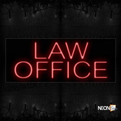 Image of 10085 Law Office In Red Neon Sign_13x32 Black Backing