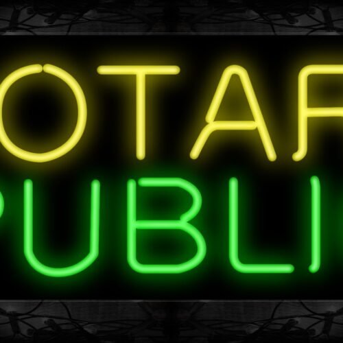 Image of 10097 Notary Public Neon Sign 13x32 Black Backing
