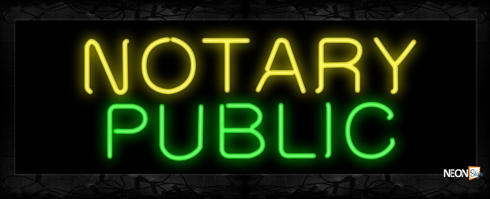 Image of 10097 Notary Public Neon Sign 13x32 Black Backing