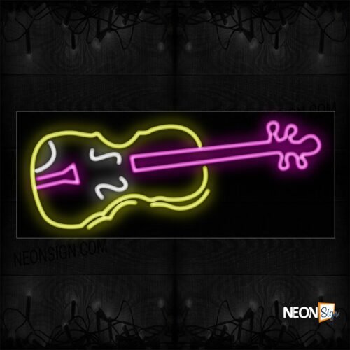 Image of 10149 Guitar logo Neon Sign_13x32 Black Backing