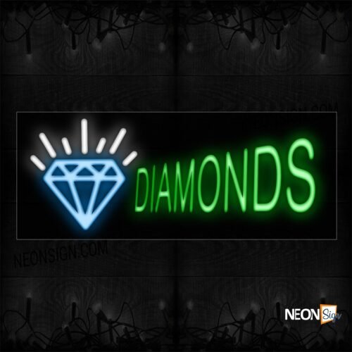 Image of 10226Diamonds In Green And Logo_13x32 Black Backing
