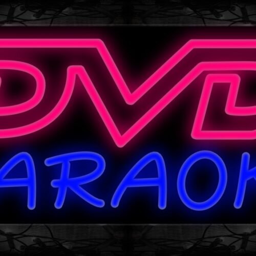 Image of 10230 Double stroke DVD Karaoke Neon Sign 13x32 Black Backing