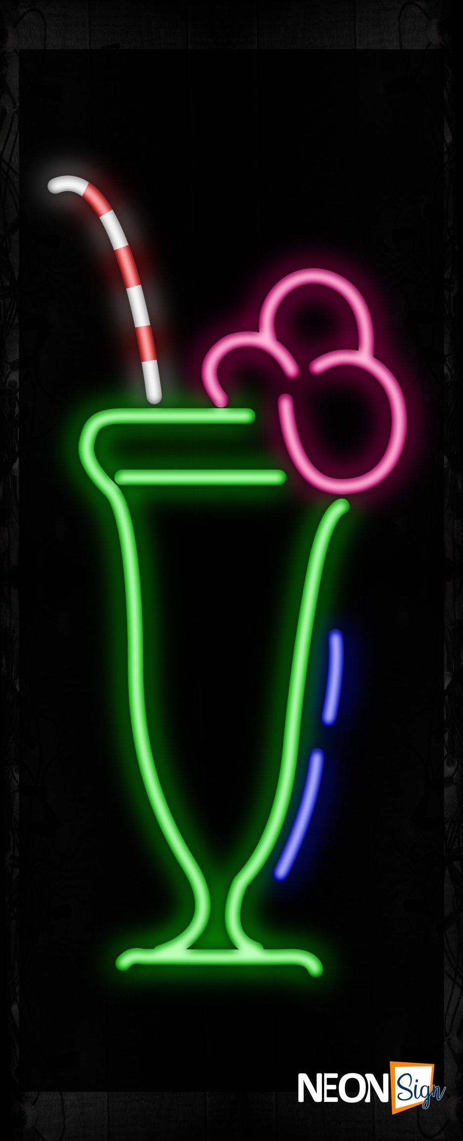 Image of 10660 Marijuana leaf Neon Signs_32 x12 Black Backing