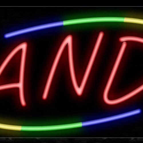 Image of 10756 Candy with colorful curve line Neon Sign_13x32 Black Backing