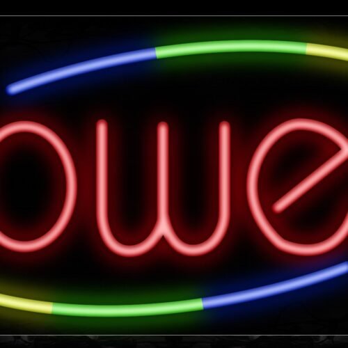 Image of 10795 Flowers With Colored Ellipse Traditional Neon_13x32 Black Backing