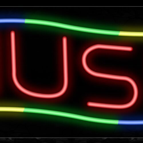Image of 10842 Music in colorful lines Neon Sign_13x32 Black Backing (1)