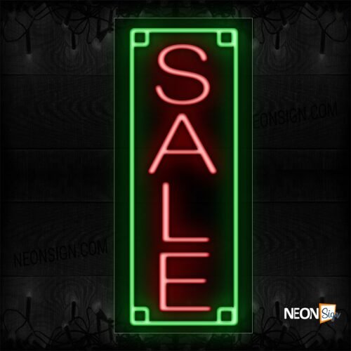 Image of 11024 Sale With Border Neon Sign_13x32 Black Backing