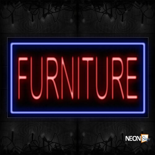 Image of 11076 Furniture With Border Neon Sign_20x37 Black Backing