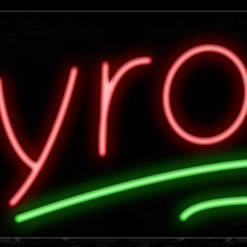 Image of 11198 Gyros with green line Neon Sign_13x32 Black Backing