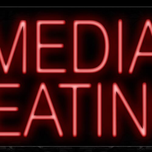 Image of 11200 Immediate Seating in red Neon Sign_13x32 Black Backing