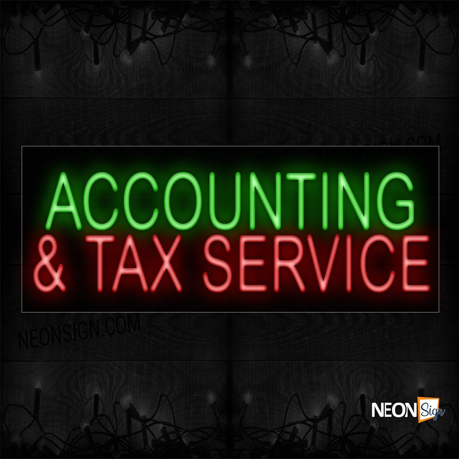 Image of 11346 Accounting & Tax Service Neon Sign_13x32 Black Backing