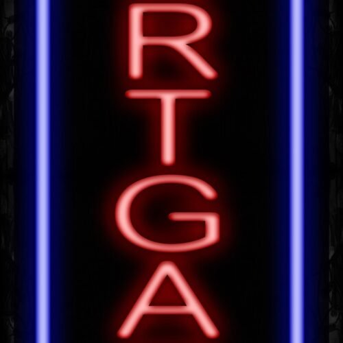 Image of 11592 Mortgage in red with blue border (Vertical) Neon Signs_32 x12 Black Backing