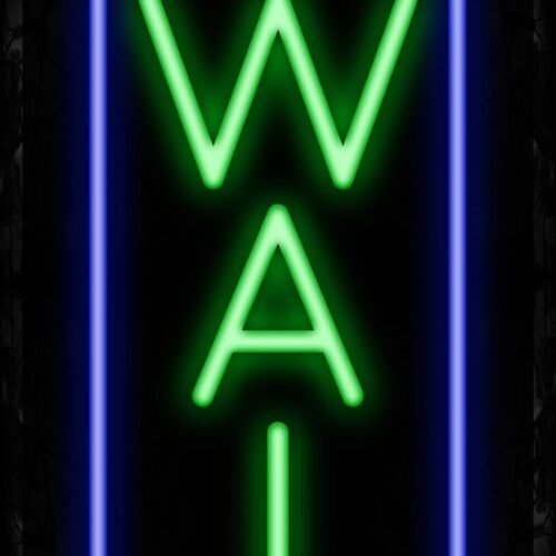 Image of 11599 No Wait with vertical line Neon Signs_32 x12 Black Backing
