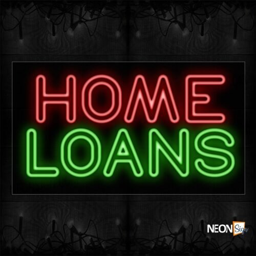 Image of 11728 Double Stroke Home Loans Neon Sign_20x37 Black Backing