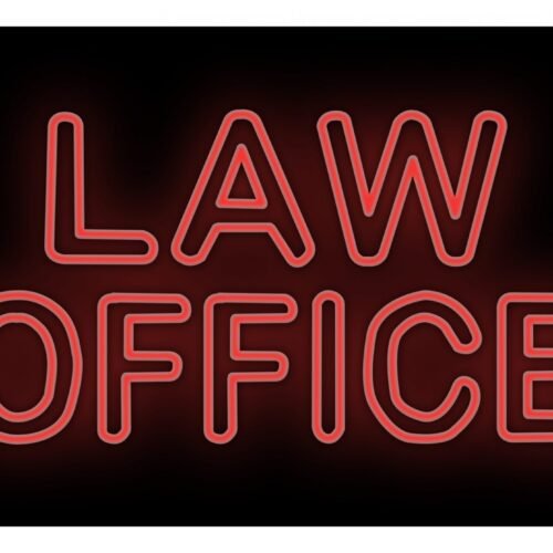 Image of 11742 law office with border led bulb neon sign