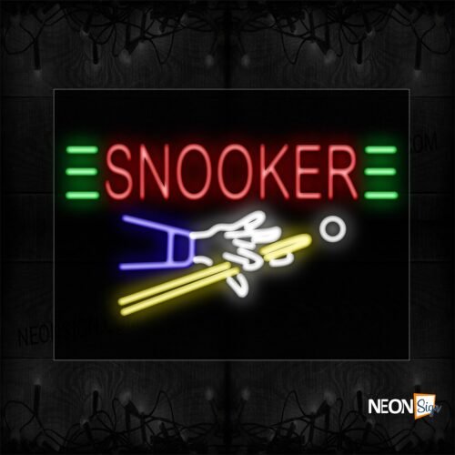 Image of 11781 Snooker With Logo Neon Sign_20x37 Black Backing