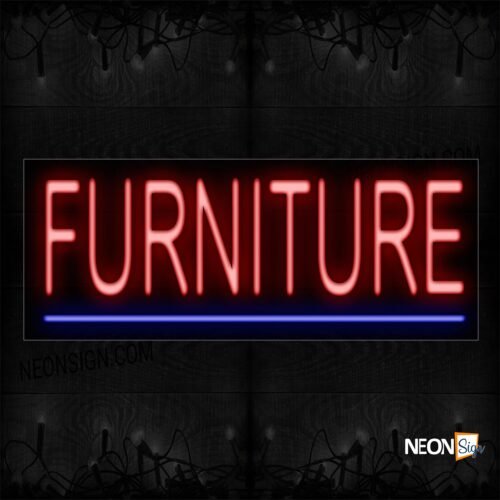 Image of 12066 Furniture With Underline Neon Sign_10x24 Black Backing