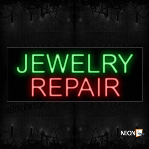 Image of 12085 Jewelry Repair With Neon Sign_10x24 Black Backing
