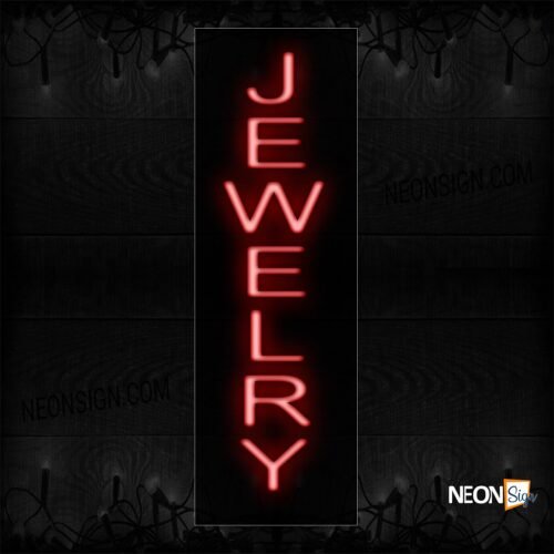 Image of 12250 Jewelry In Red (Vertical) Neon Sign_8x24 Black Backing