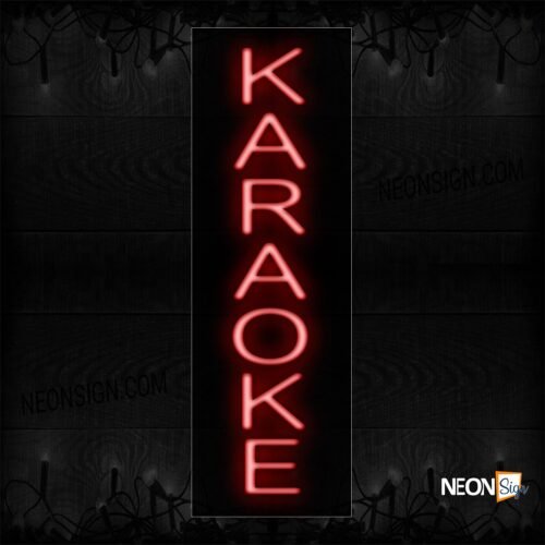 Image of 12252 Karaoke (Vertical) Neon Sign_8x24 Black Backing