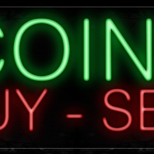Image of 12332 Coins By-Sell Neon Signs_10x24 Black Backing