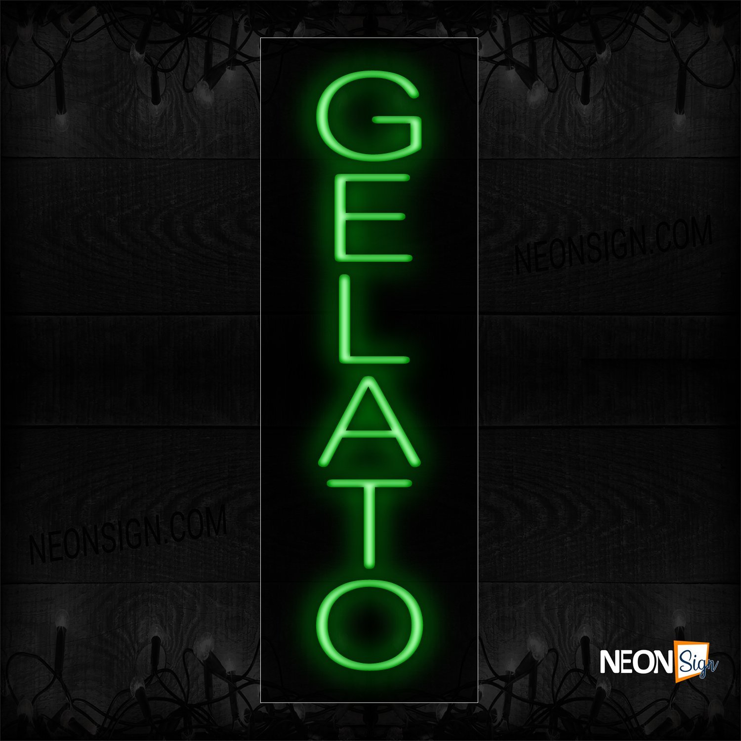 Image of 12435 Gelato Neon Sign_8x24 Black Backing