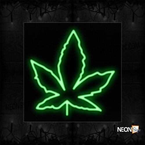 Image of 12448 Canabis logo Neon Sign_17x17 Black Backing