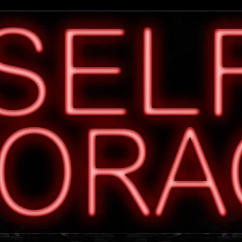 Image of Self Storage In Red Neon Sign