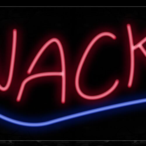 Image of Snacks With Blue Line Neon Sign